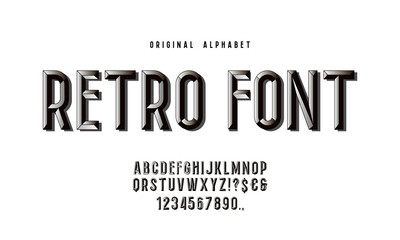 Chisel Alphabet Vector Font. Type letters and numbers. Chiseled block typeface for your design.