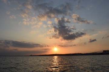 Beautiful sunset, sea, nature background 