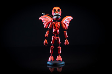 Fototapeta na wymiar Halloween devil skeleton