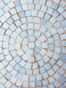 High angle view of cobblestone pavement