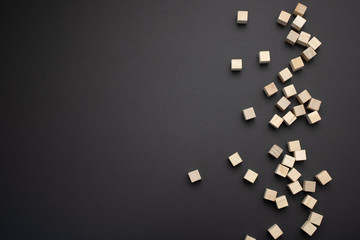 Wooden small blocks on the background. Background for desktop. Office style.Agile and scrum. Team players.Social life.In the office.Equality and diversity