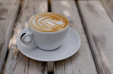 Cappuccino in white cup