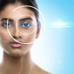 Concepts of laser eye surgery or visual acuity check-up