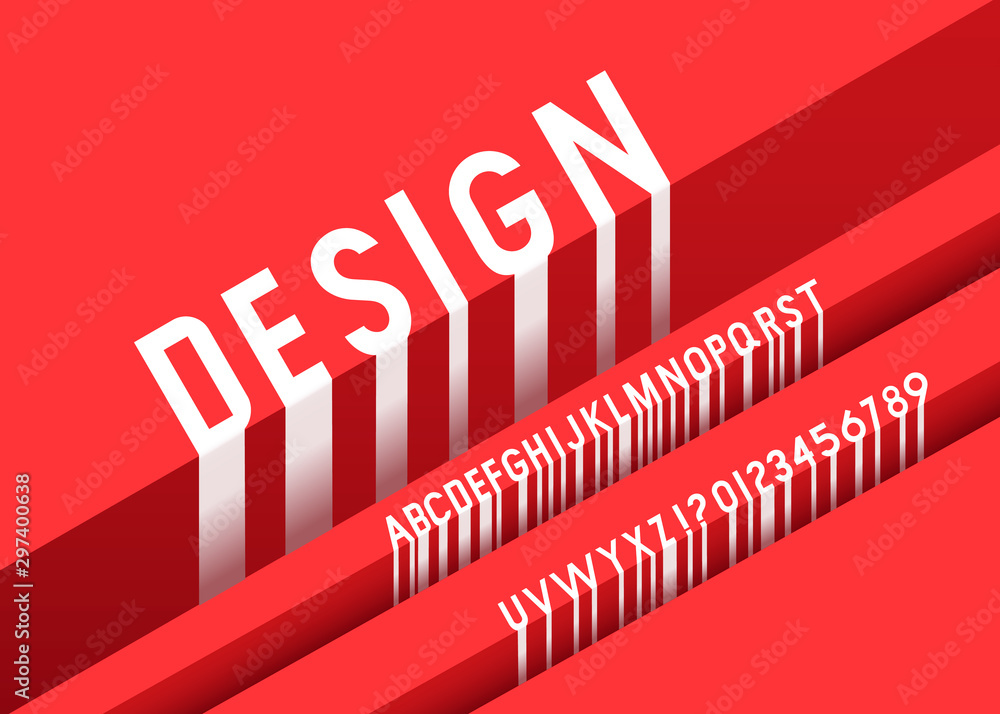 Poster vector of modern abstract font and alphabet