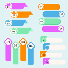 Fototapeta premium set of colorful banners. infographic banner template. flat design illustration