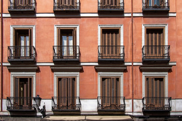 Facades of building in the center of Madrid