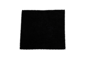 Black napkin for glasses isolated on white background