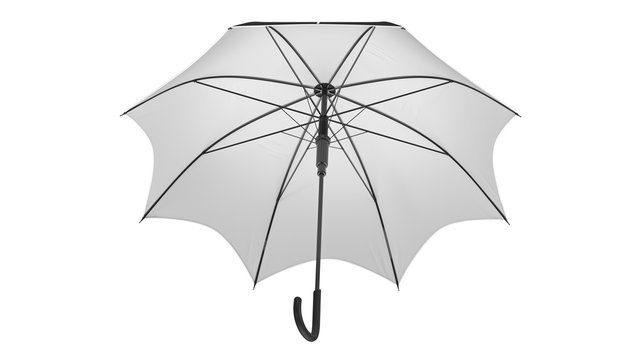 Umbrella parasol classic open with white bottom. 3D rendering