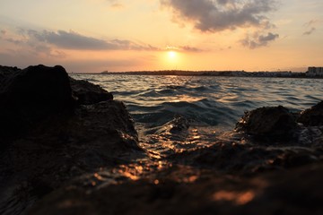 Beautiful sunset, sea, nature background 