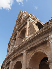 The Coloseum of Rome- over white