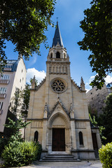 Fototapeta na wymiar The Lutheran church of St. John on Rue de Grenelle in Paris, France
