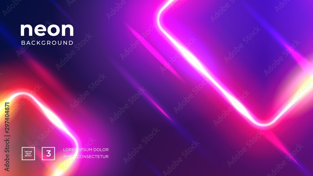 Poster futuristic abstract colorful vector background with glowing electric bright neon lines . abstract mo