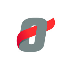O letter logo with fast speed red wing.