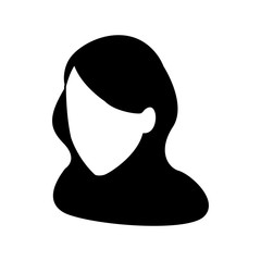 avatar woman head icon, flat design