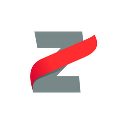 Z letter logo with fast speed red wing.