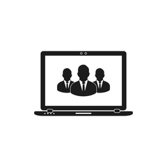 Online Business Team Icon. Flat style vector EPS.