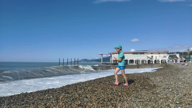 Child playing on beach
