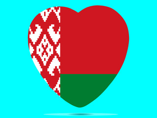 Belarus Flag In Heart Shape Vector illustration eps 10