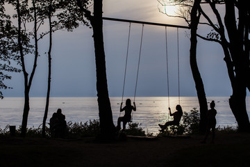 swing with sea view