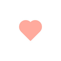 Heart symbol flat icon on white background