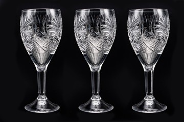 Crystal glass on black background
