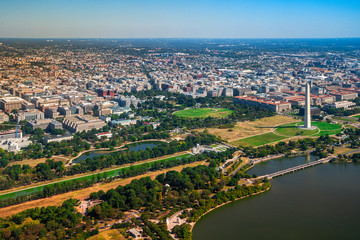 aerial view of Washington DC