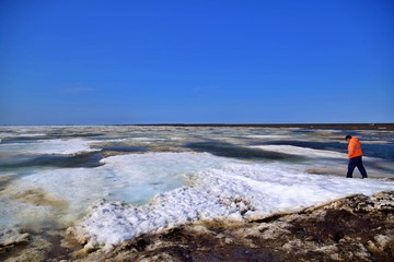 Stepping into the Arctic Ocean - Point Barrow 