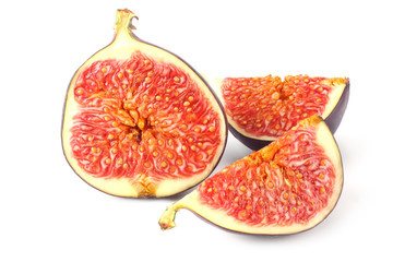 slice of fig isolated on white background