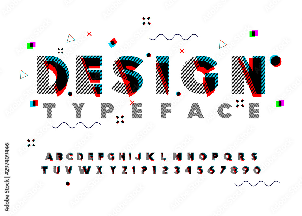 Poster vector of modern abstract font and alphabet