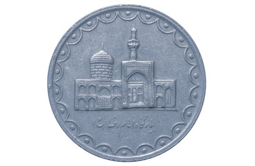 Arab coin on a white background