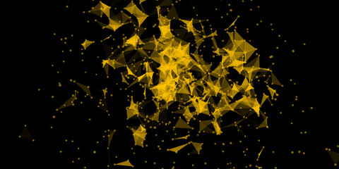 Explosion triangles data stream cloud chaos design