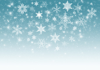 Blue Winter Background with snowflakes for your own creations