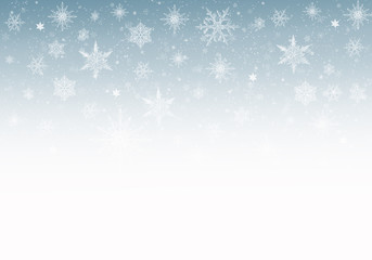 Fototapeta na wymiar Blue Winter Background with snowflakes for your own creations