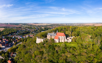 Mansfelder Land Blick über Mansfeld Schloss mansfeld