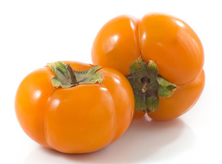 isolated image of ripe persimmon close-up