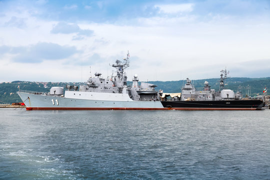 Frigate Smely of Bulgarian Navy in Varna naval base