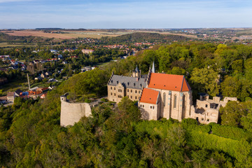 Fototapeta na wymiar Mansfelder Land Blick über Mansfeld Schloss mansfeld