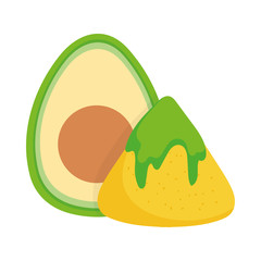 avocado and nacho with guacamole food tradition mexico