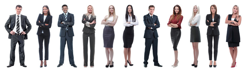 Large group of business people. Isolated over white.