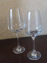 glasses on table