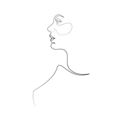 One line girl or woman portrait design. Hand drawn minimalism style. Vector illustration
