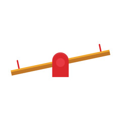 playground seesaw icon, flat design