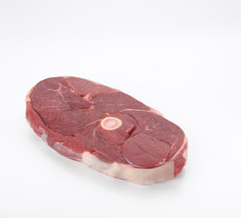 Center cut raw lamb leg steak