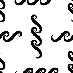 Fototapeta premium Wave seamless vector pattern or monochrome modern background
