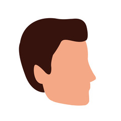avatar man face icon, flat design