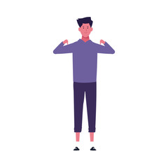 cartoon man standing icon