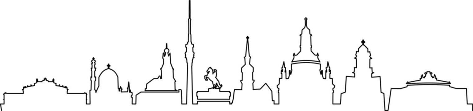 Dresden City Skyline Cityscape Vector