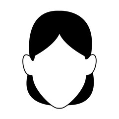 default woman face icon, flat design