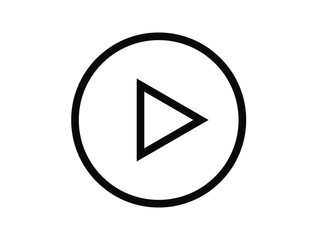 Play icon isolated button or video player sign. Web media symbol. Multimedia interface. 