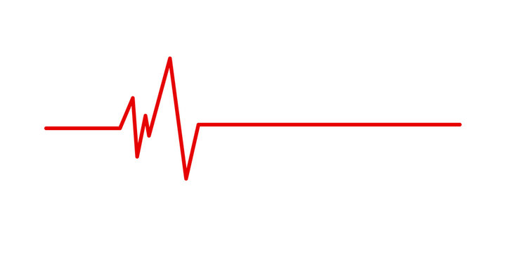 Red Heartbeat line isolated on white background. Heartbeat icon. 